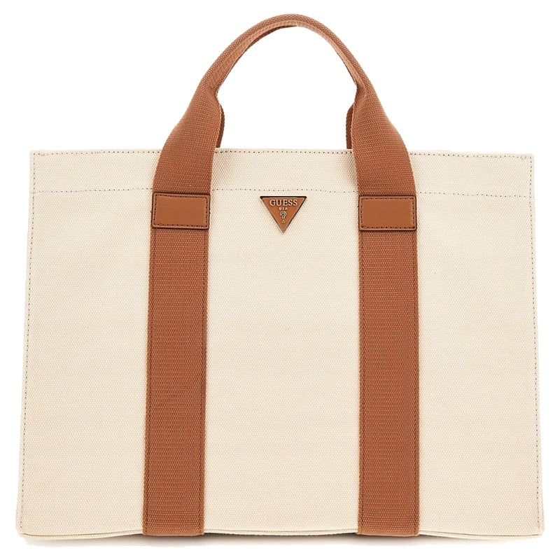 Guess Canvas Large Tote Bag Natural & Cognac – product view 1