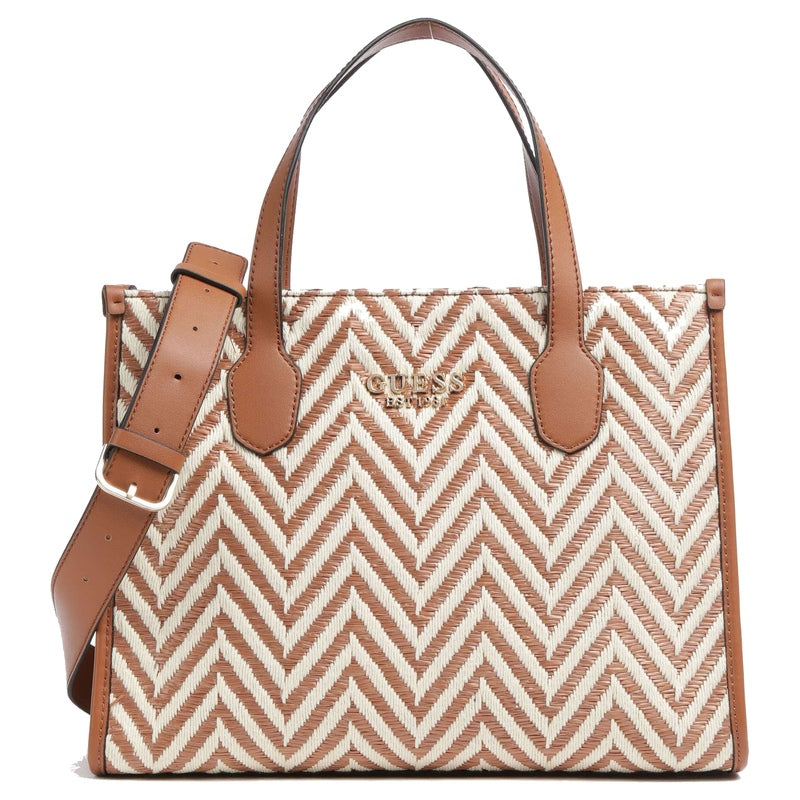 Guess Silvana Woven Tote Bag Cognac – product view 1
