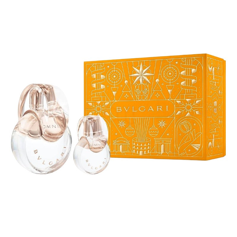 Bvlgari Omnia Crystalline 100ml Eau De Toilette Orange Gift Set With Travel 15ml