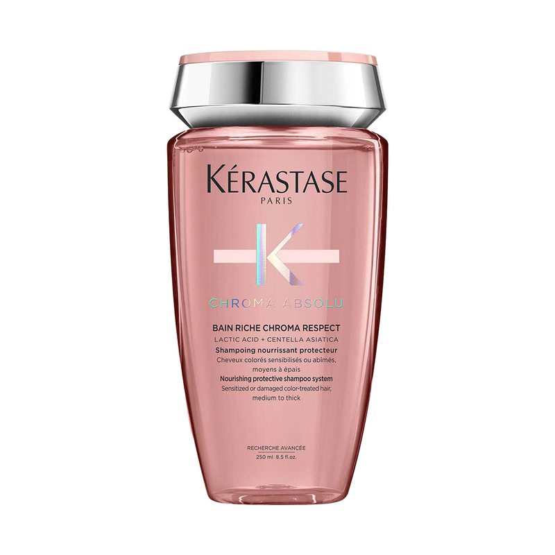 Kérastase Chroma Absolu Bain Riche Chroma Respect 250ml shampoo bottle on white background