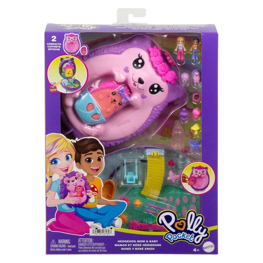 Mattel Polly Pocket Hedgehog & Mum Age 4 + packaging