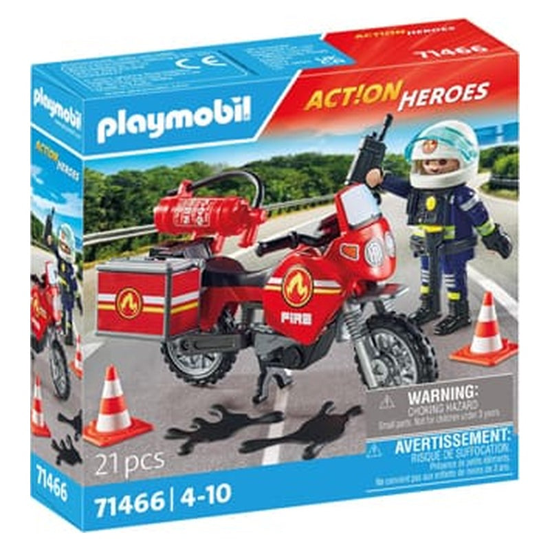 Playmobil Action Heroes Motorcycle & Oil Spill Incident 71466