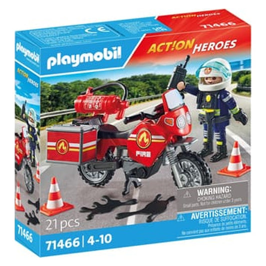 Playmobil Action Heroes Motorcycle & Oil Spill Incident 71466