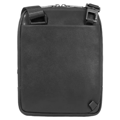 Piquadro Carl Leather Tablet Crossbody Bag Black