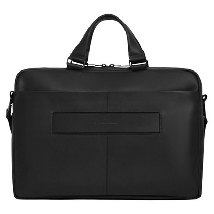 Piquadro David Leather Laptop Bag Briefcase Black