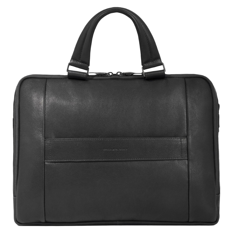 Piquadro Carl Leather Laptop 14 Inch Bag Briefcase Black