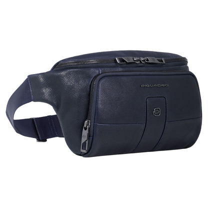 Piquadro Carl Leather Waist Belt Bag Blue