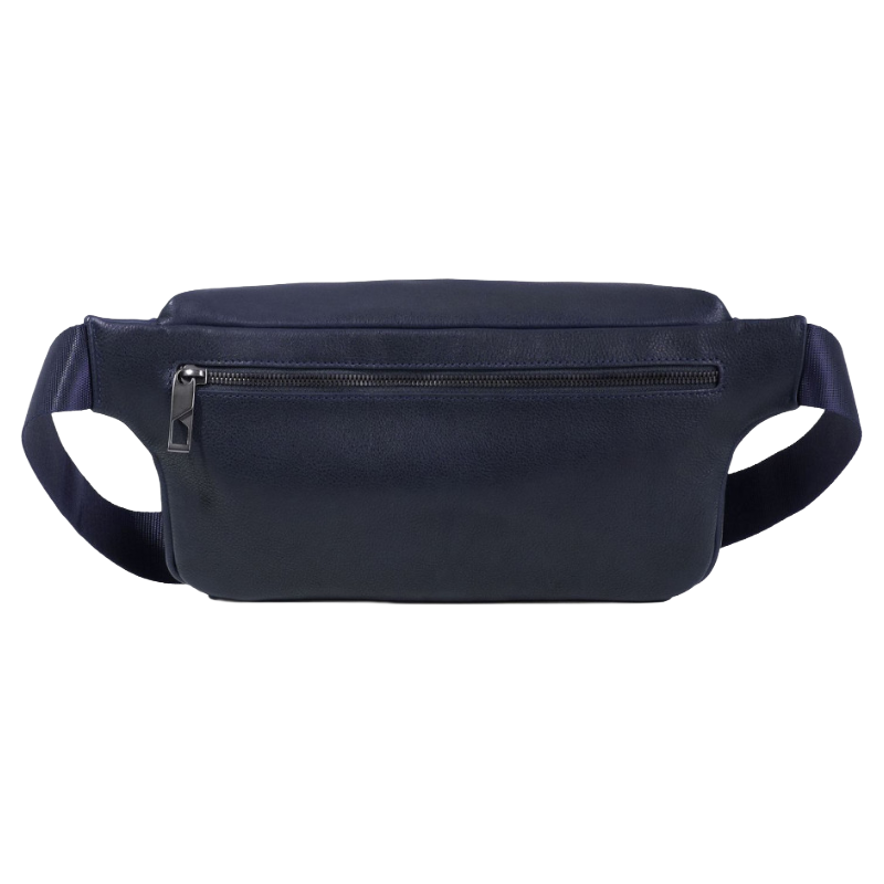 Piquadro Carl Leather Waist Belt Bag Blue