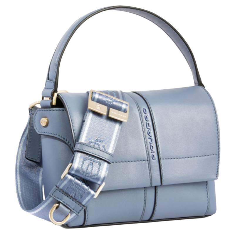 Piquadro Ray Mini Leather Shoulder Bag Blue