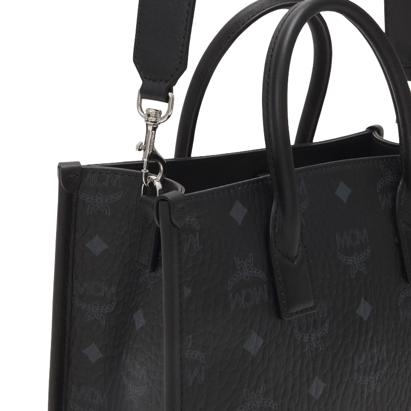 MCM München Visetos Small Tote Bag Black