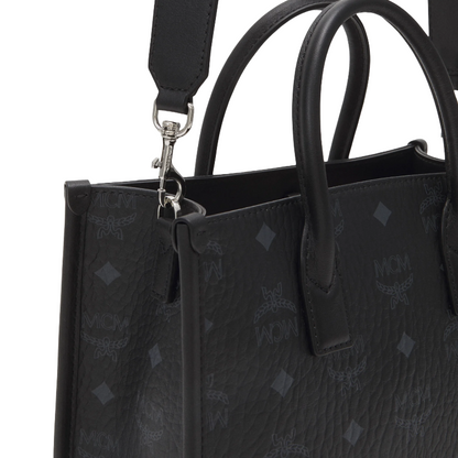 MCM München Visetos Small Tote Bag Black
