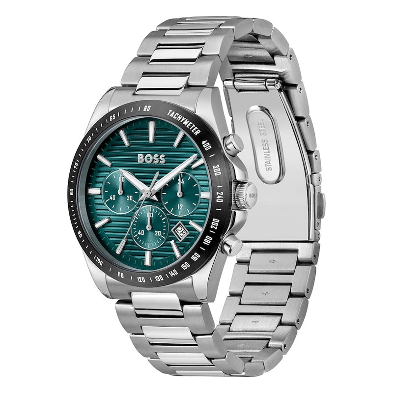 BOSS Strike 41mm Teal Dial Chronograph Men's Watch 1514241