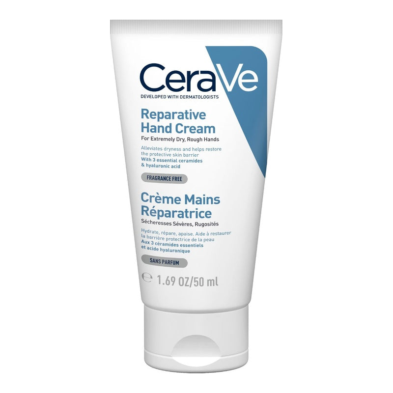 CeraVe Reparative Hand Cream Fragrance Free 50ml product on white background