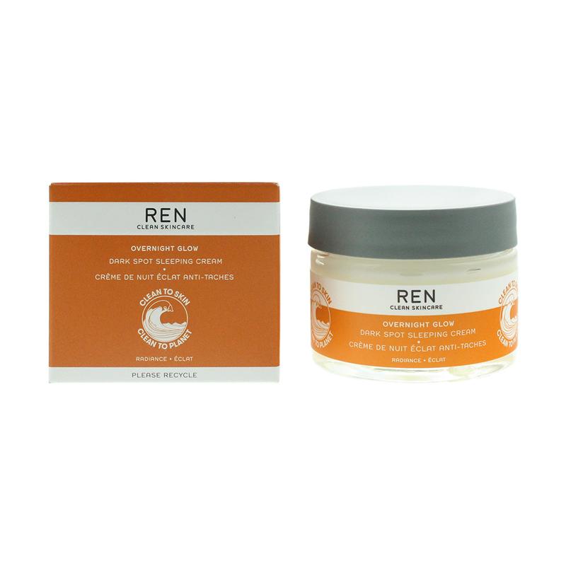 REN Overnight Glow Dark Spot Sleeping Cream 50ml jar and box