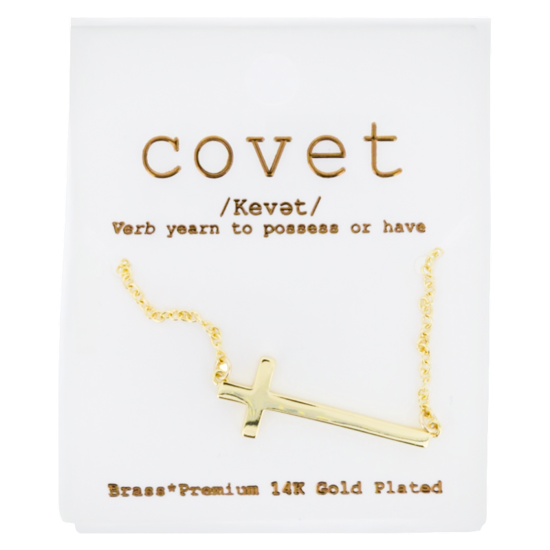 14k Gold Plated Cross Pendant Necklace By Covet