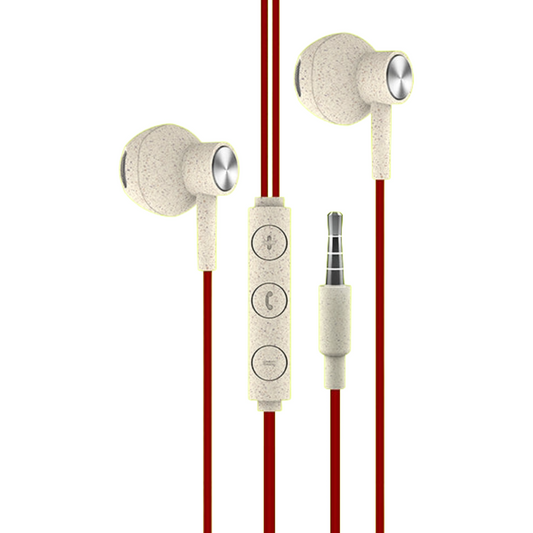 Bitmore Aural Aux Wired Earphones Red Cable