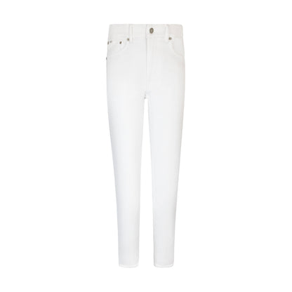 Ralph Lauren Polo Mid Rise Skinny Jeans White 