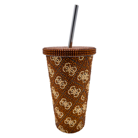 Guess 4G Logo Travel Stainless Steel Tumbler Cup 500ml Brown & Gold