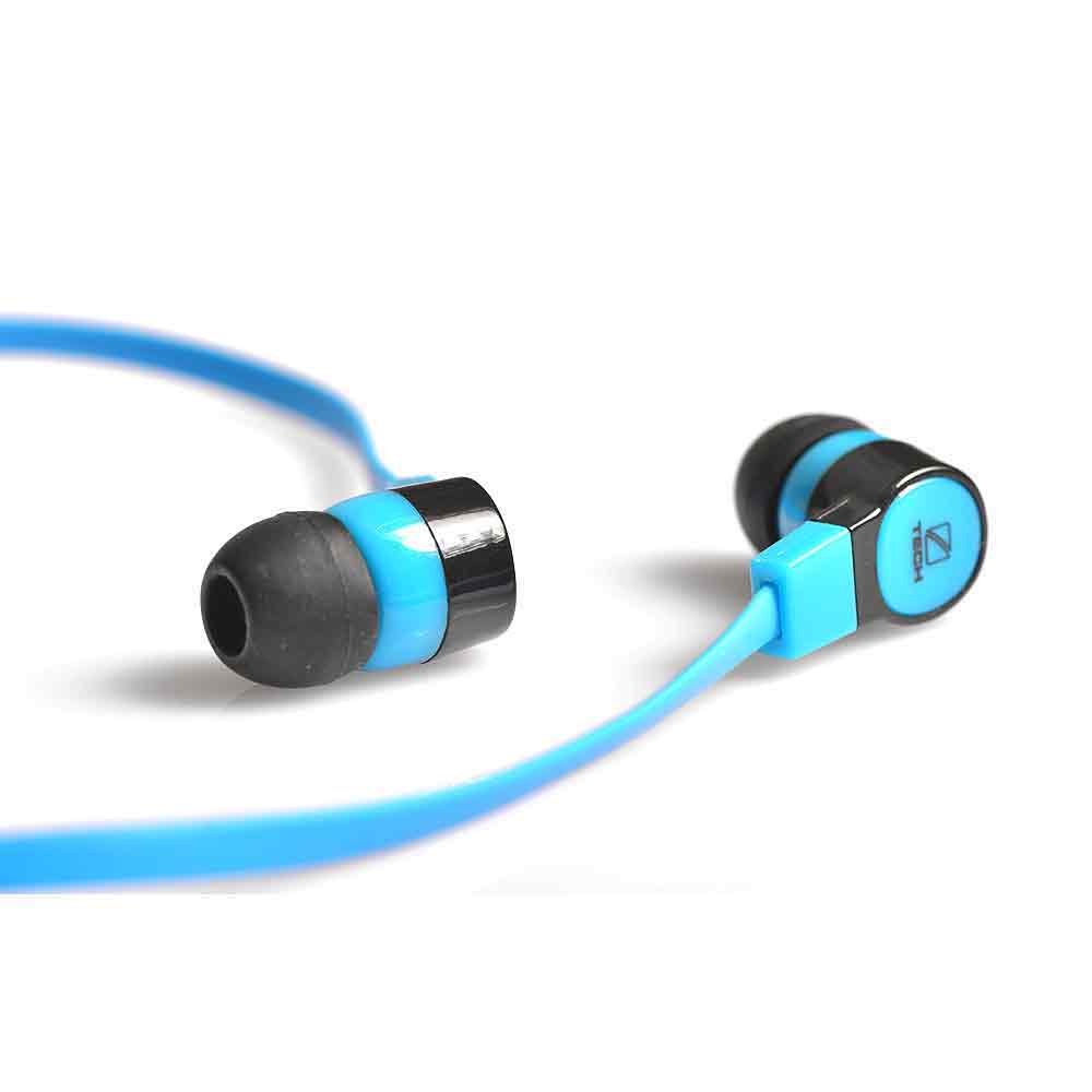 Travel Blue Microphone and Volume Control Earphones Blue
