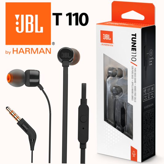 JBL Tune 110 Wired Earphones Black