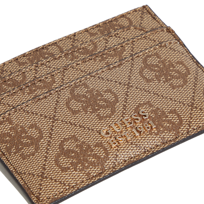 Guess Womens Wallet Card Holder Latte Logo 