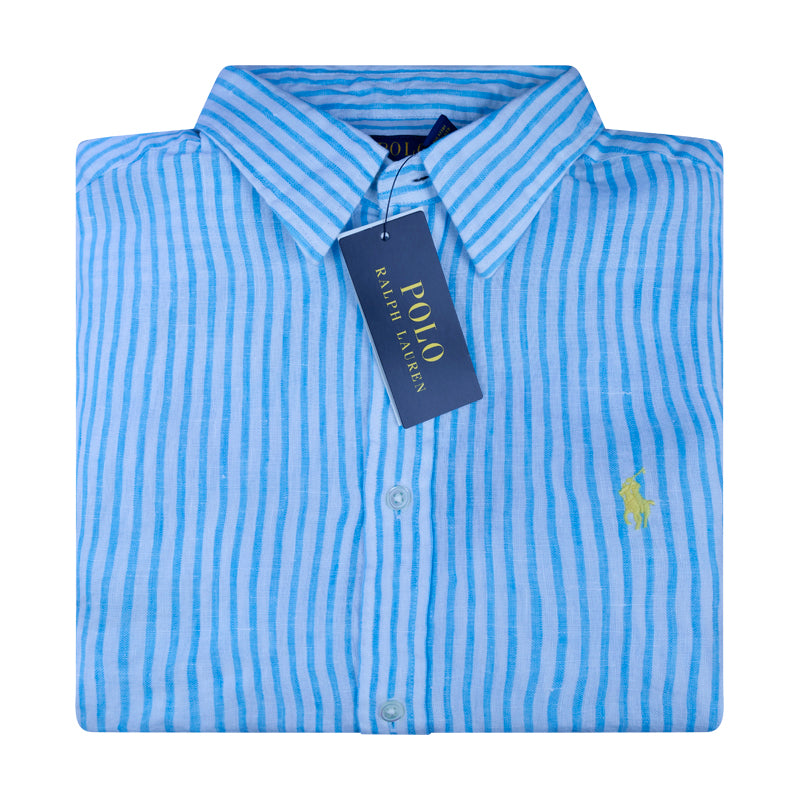 Ralph Lauren Linen Polo Shirt | Striped Relaxed Fit