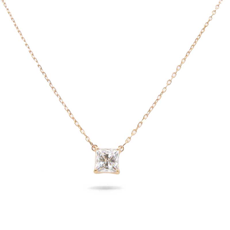 Swarovski Attract Necklace Square, White, Rose-Gold Tone Plated 5510698