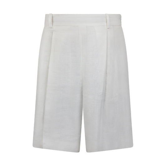 Ralph Lauren Linen-Blend High-Waisted Shorts