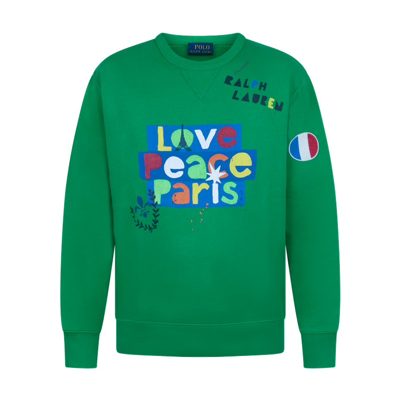 Ralph Lauren Polo Love Peace Paris Sweatshirt Green