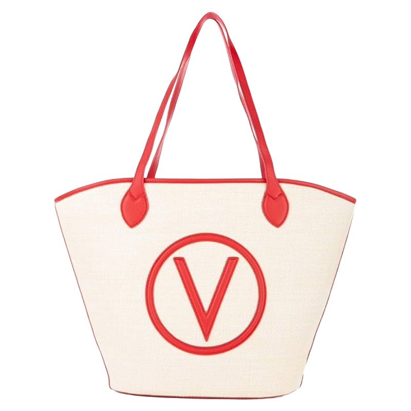 Valentino Women's Covent Red Shopping Bag NATUR/ROSS VB7QO01