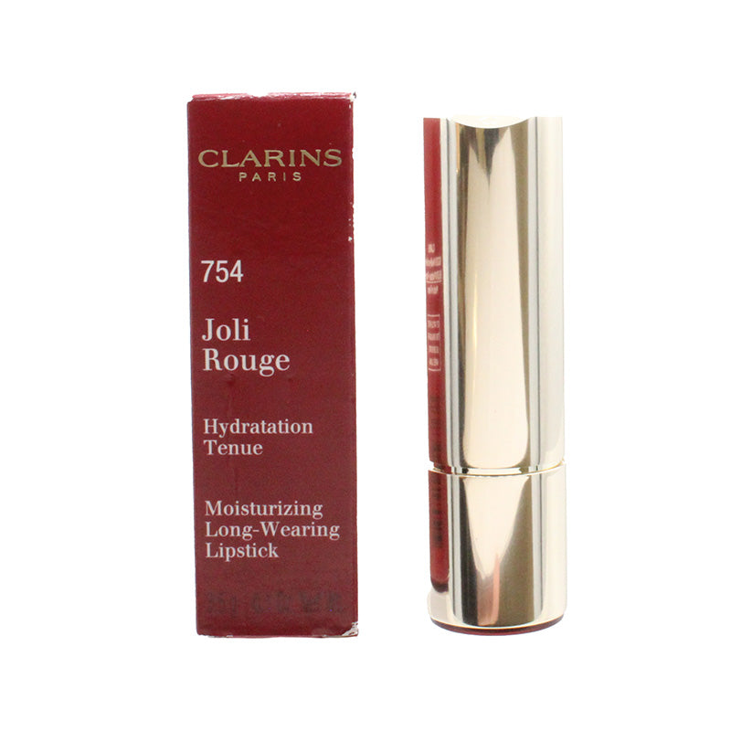 Clarins Joli Rouge Hydration Tenue Lipstick 754 Deep Red (Blemished Box)