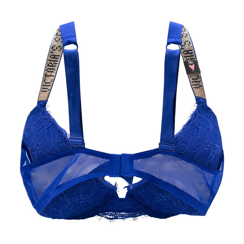 Victoria's Secret Very Sexy Shine Strap Lace Push Up Bra - Blue - 38C