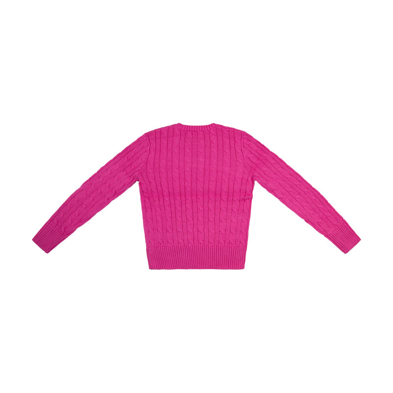 Ralph Lauren Polo Cable Knit Cotton Girls Jumper Pink