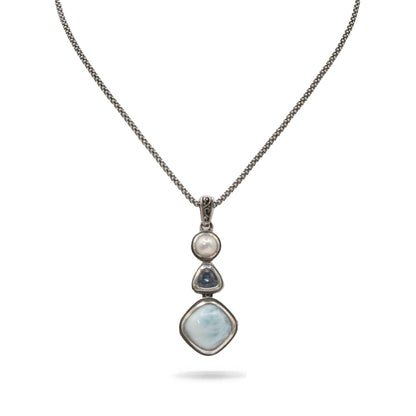 Marahlago Azure Necklace Larimar Silver Blue