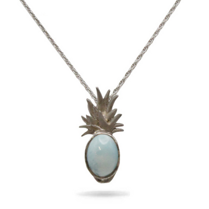 Marahlago Larimar Pineapple Sterling Silver Necklace 