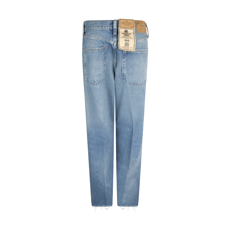 Ralph Lauren Polo High-Rise Relaxed Straight Crop Jeans Blue Women's