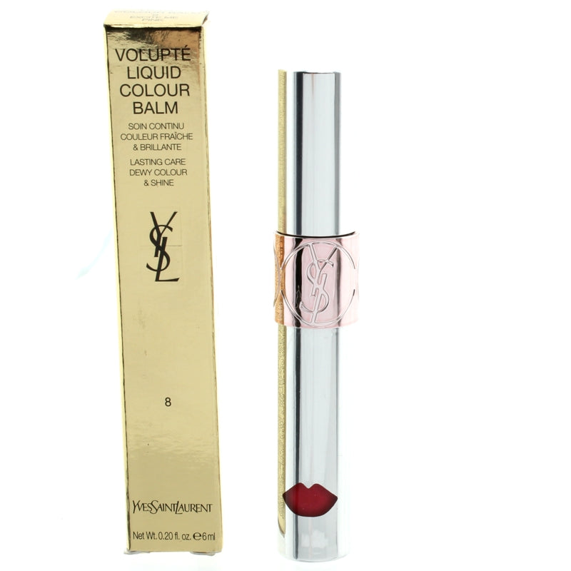 YSL Volupte Liquid Color Balm Lasting Care Dewy Colour & Shine 8 Excite Me Pink