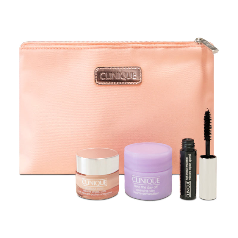 Clinique Eyes On The Fly Trio Essentials Set All About The Eyes 15ml Take The Day Off 15ml High Impact Mascara 3.5ml