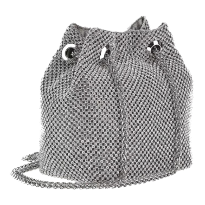 Guess Lua Mini Silver Crossbody Evening Bag