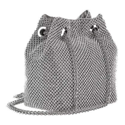 Guess Lua Mini Silver Crossbody Evening Bag