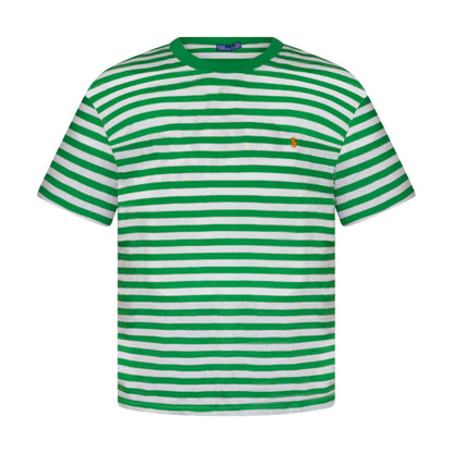 Ralph Lauren Polo Women's Striped T-Shirt Green & White - X Large