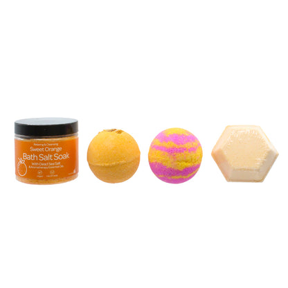 Bathable Sweet Orange Bath Bomb & Salt Soak Gift Set