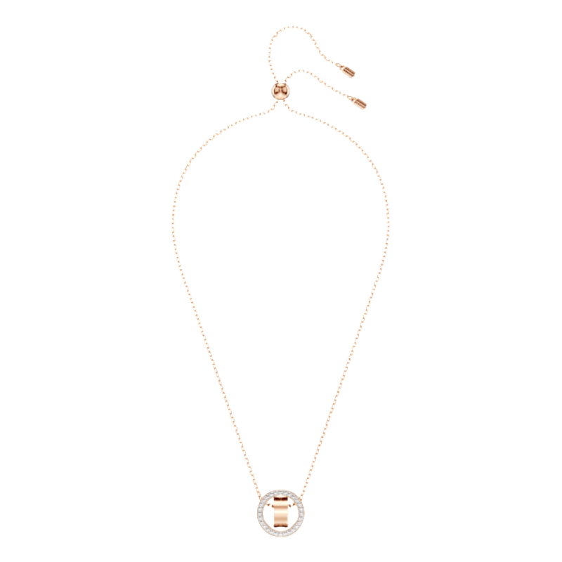 Swarovski Hollow Collection Rose Gold Circular Pendant Necklace