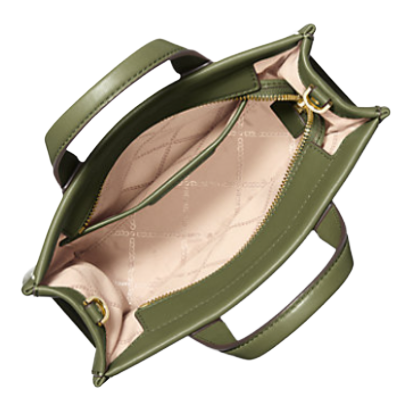 Michael Kors Gigi Small Leather Messenger Bag Smokey Olive