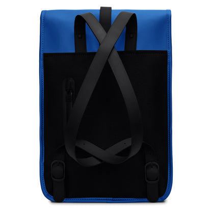 Rains Backpack Mini W3 Waterproof Laptop Backpack Storm Blue – rear view