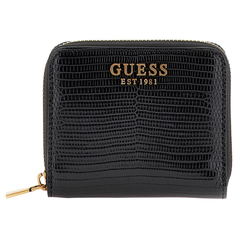  Guess Ginevra Small Zip Around Black Wallet Women's