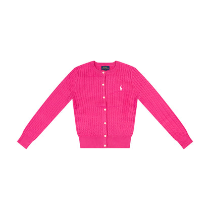 Ralph Lauren Polo Mini Cable Cotton Cardigan Pink