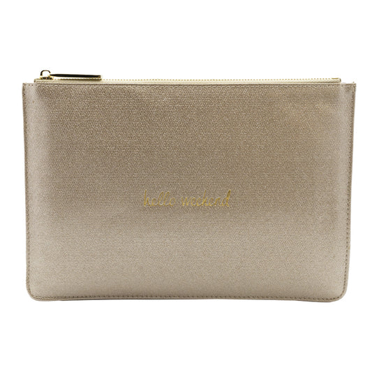 Katie Loxton Sparkly Gold Hello Weekend Perfect Pouch