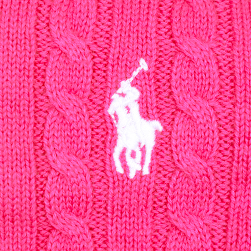 Ralph Lauren Polo Mini Cable Cotton Cardigan Pink