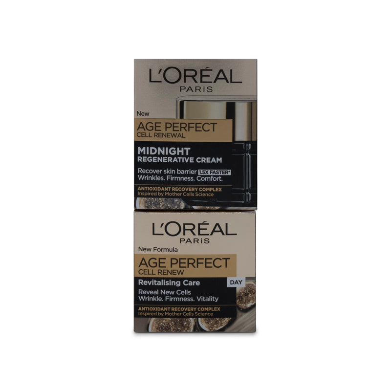 L'Oreal Age Perfect Cell Renew Day & Night Creams 50ml Serum 30ml Set